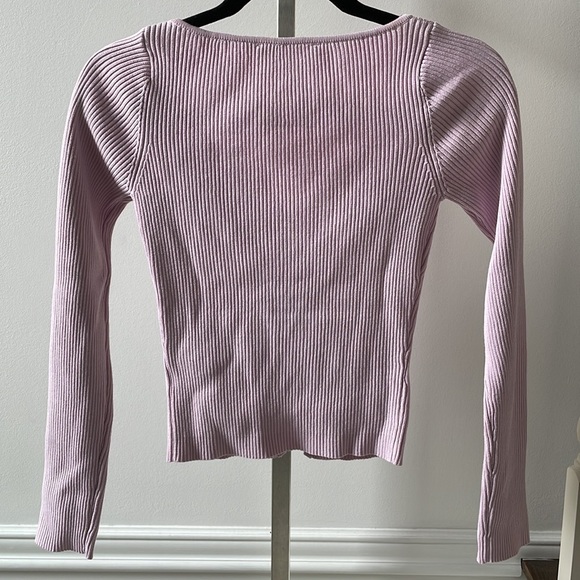 ASTR long sleeve v-neck cardigan in icy pink sz S - Picture 2 of 6